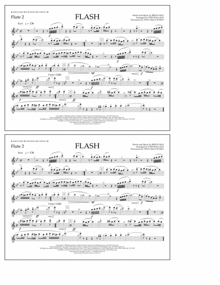 Free Sheet Music Flash Arr Tom Wallace Flute 2