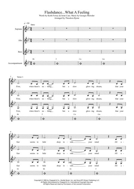 Flashdance What A Feeling Irene Cara Sab Sheet Music