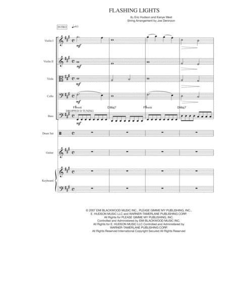 Flashing Lights For String Orchestra With Rhythm Section Sheet Music