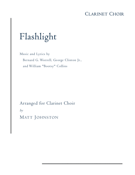 Free Sheet Music Flashlight For Clarinet Choir