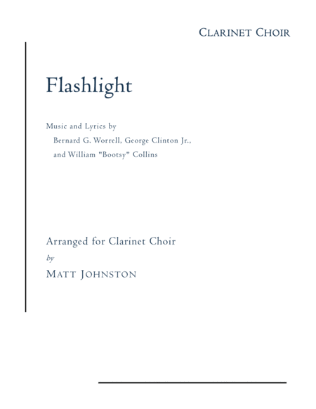 Flashlight For Clarinet Choir Sheet Music