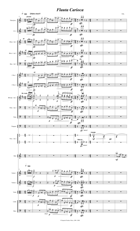 Flauta Carioca 2000 For Flute And Orchestra Sheet Music