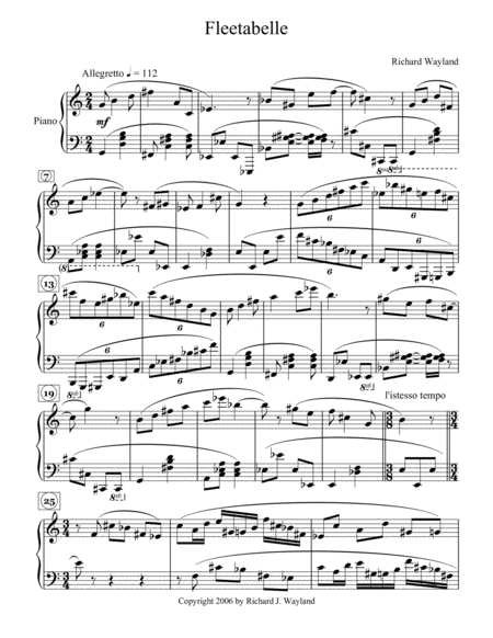 Fleetabelle Sheet Music