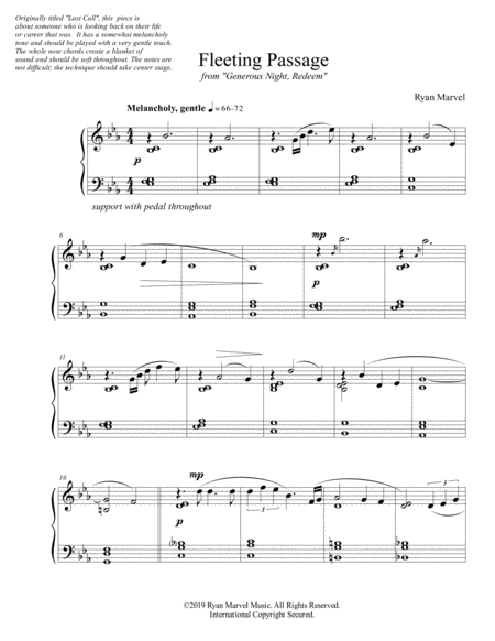 Free Sheet Music Fleeting Passage