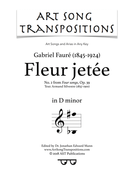 Free Sheet Music Fleur Jete Op 39 No 2 D Minor