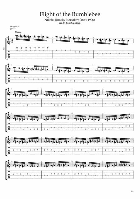 Flight Of The Bumblebee For Flatpicking Guitar Sheet Music