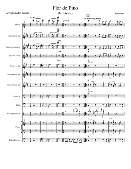 Free Sheet Music Flor De Pino