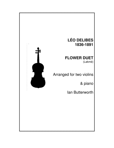 Free Sheet Music Flower Duet Lakm For 2 Violins Piano