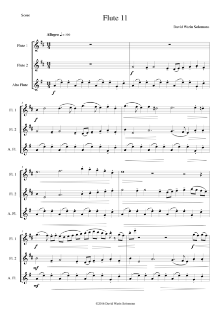 Free Sheet Music Flute 11 For Flute Trio