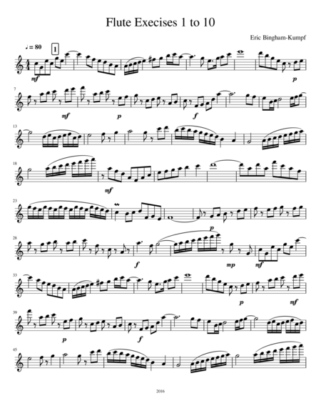 Free Sheet Music Flute Exercises 1 To 10