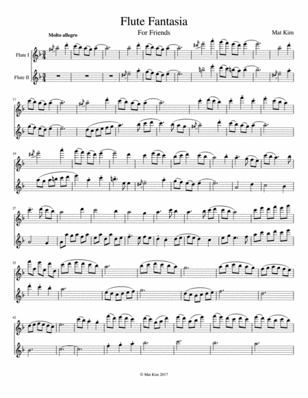 Free Sheet Music Flute Fantasia For Friends