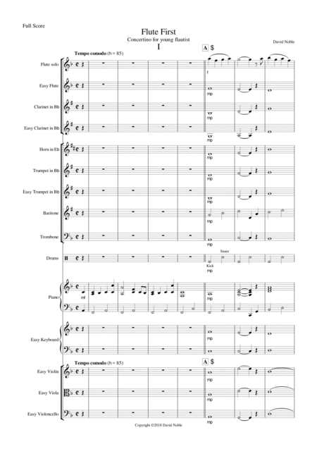 Free Sheet Music Flute First Concertino For Young Flautist