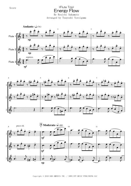 Flute Trio Energy Flow Sheet Music