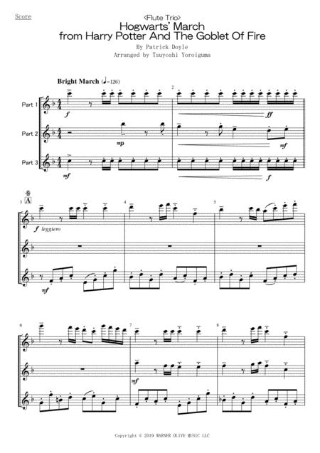 Flute Trio Hogwarts March From Harry Potter And The Goblet Of Fire Sheet Music