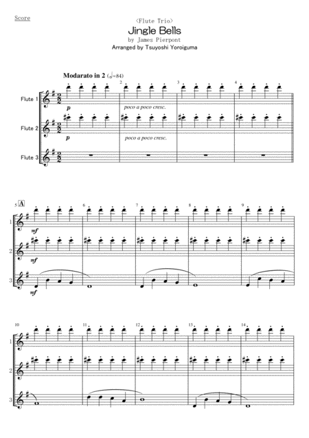 Flute Trio Jingle Bells Sheet Music