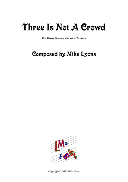 Free Sheet Music Flute Trio Three Is Not A Crowd