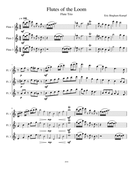 Free Sheet Music Flutes Of The Loom