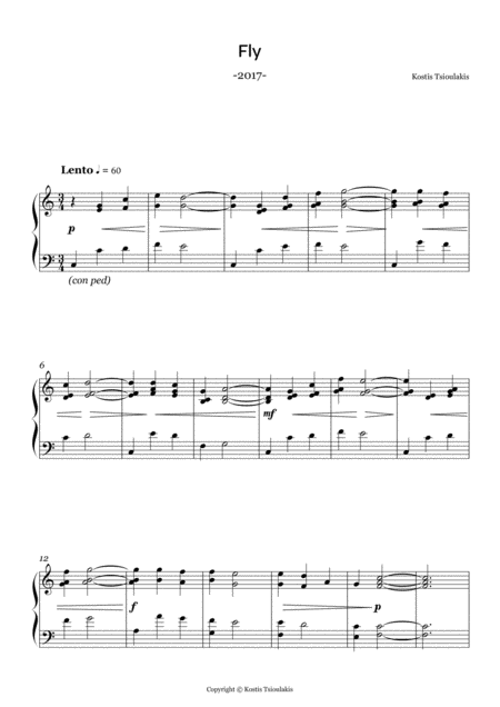 Fly From The Piano Book Moods Sheet Music