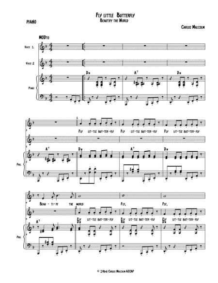 Fly Little Butterfly Sheet Music