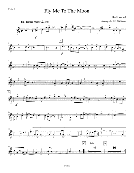 Free Sheet Music Fly Me To The Moon Flute 2