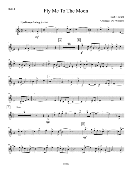 Free Sheet Music Fly Me To The Moon Flute 4