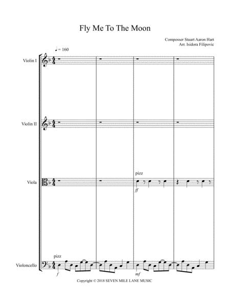 Free Sheet Music Fly Me To The Moon For String Quartet