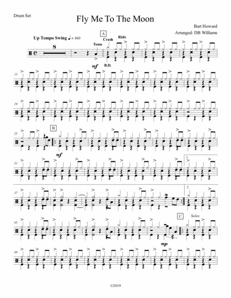 Fly Me To The Moon Strings Drum Set Sheet Music