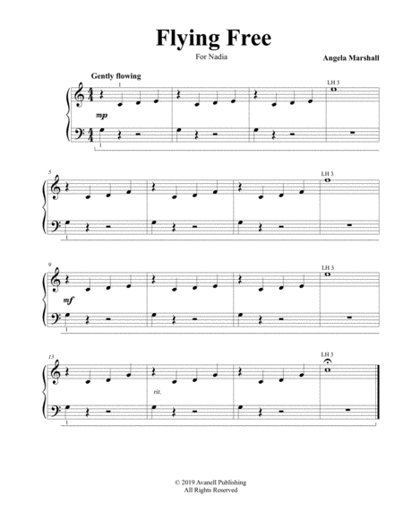 Free Sheet Music Flying Free Elementary Piano Solo