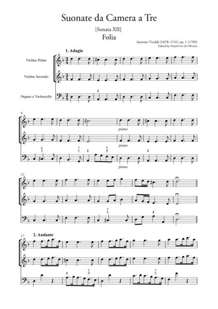 Free Sheet Music Folia Vivaldi Full Score Original