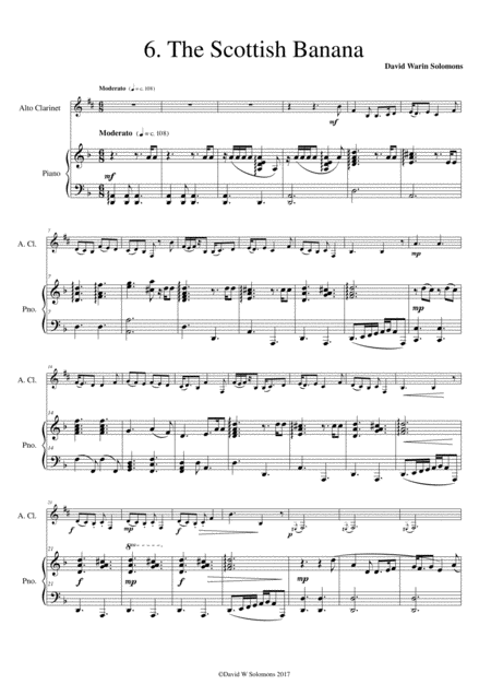 Folk Song Snapshots No 6 The Scottish Banana For Alto Clarinet And Piano Sheet Music