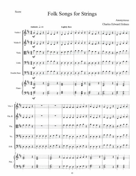 Folk Songs For Strings Score Sheet Music