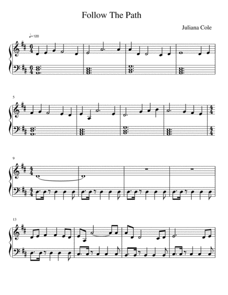 Free Sheet Music Follow The Path