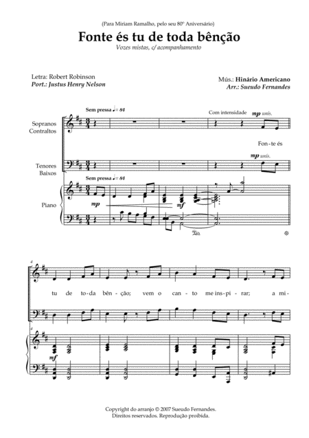 Fontes Tu De Toda Bno Sheet Music