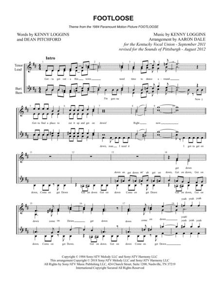 Footloose Female Barbershop Sheet Music