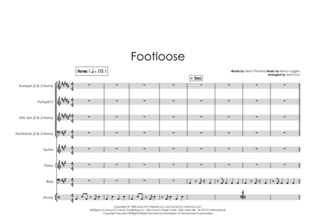 Footloose Vocal With Rhythm Section 2 3 Or 4 Horns Sheet Music