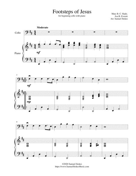 Footsteps Of Jesus For Beginning Cello With Optional Piano Accompaniment Sheet Music