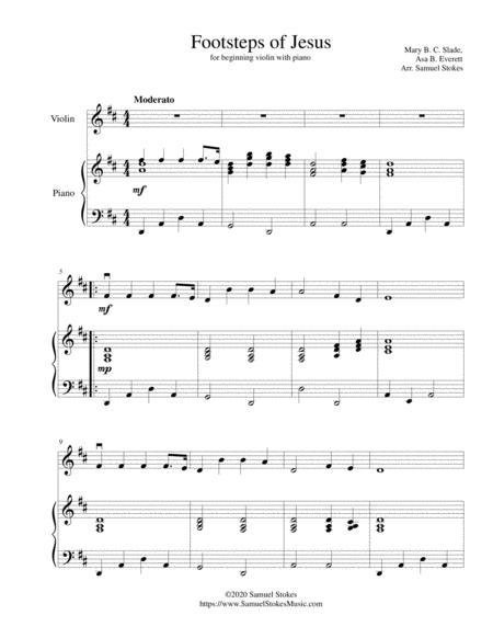 Footsteps Of Jesus For Beginning Violin With Optional Piano Accompaniment Sheet Music