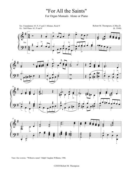 Free Sheet Music For All The Saints For All Pianos