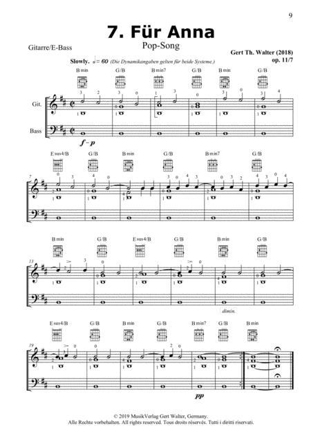 For Anna From Guitar Pop Romanticists Sheet Music