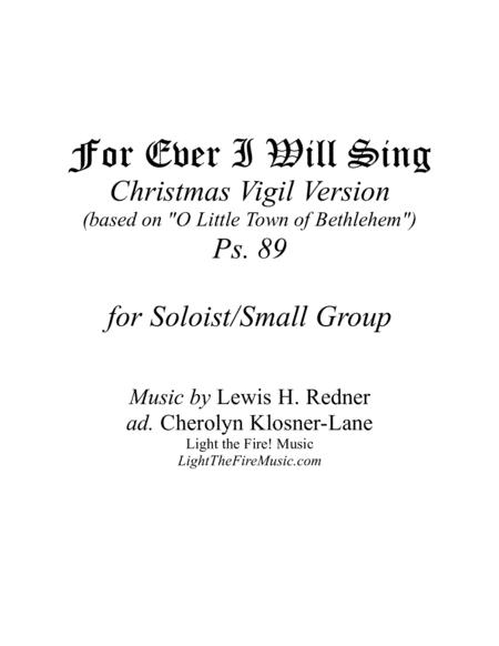 Free Sheet Music For Ever I Will Sing Ps 89 Christmas Vigil Version Soloist Small Group