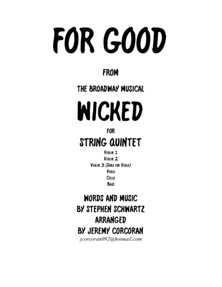 Free Sheet Music For Good For String Quintet