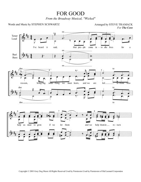 Free Sheet Music For Good