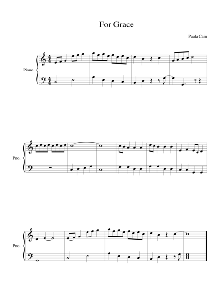 For Grace Sheet Music