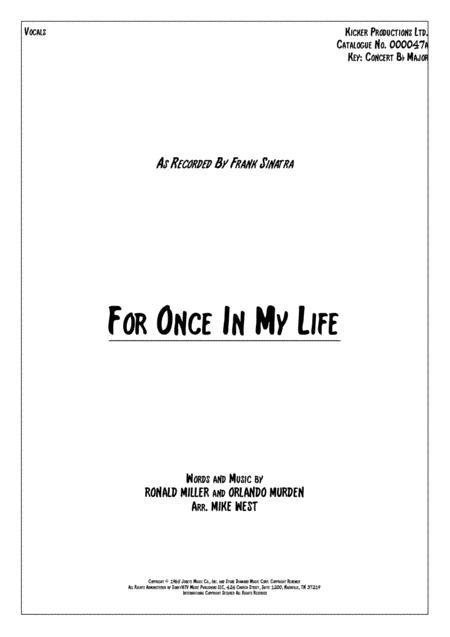 Free Sheet Music For Once In My Life Vocals