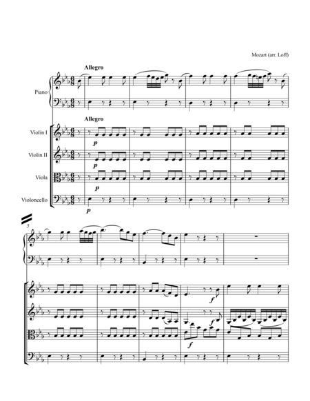 Free Sheet Music For String Quartet And Piano Mozart Piano Concerto No 22 K 482 3rd Movement