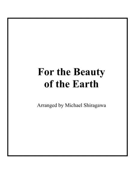 Free Sheet Music For The Beauty Of The Earth Violin