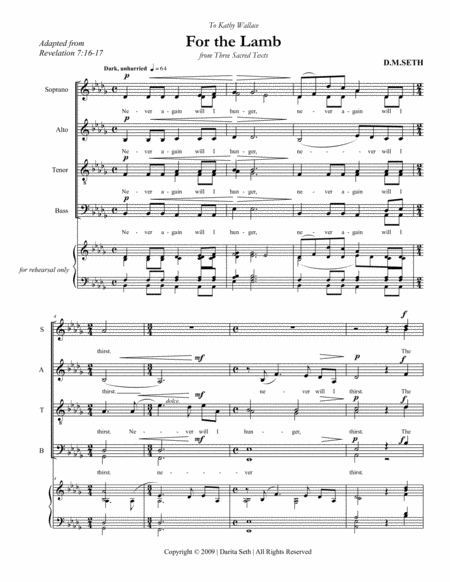 Free Sheet Music For The Lamb
