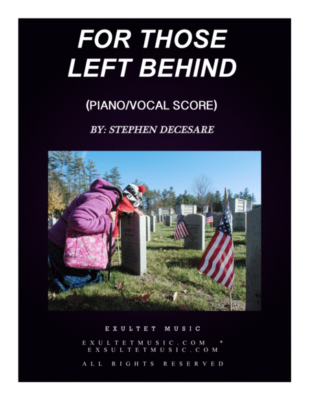 For Those Left Behind Piano Vocal Score Sheet Music