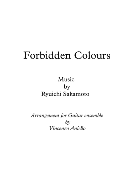 Forbidden Colours For Guitar Ensemble Sheet Music