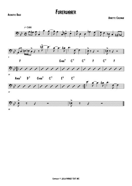 Forerunner Acoustic Bass Sheet Music